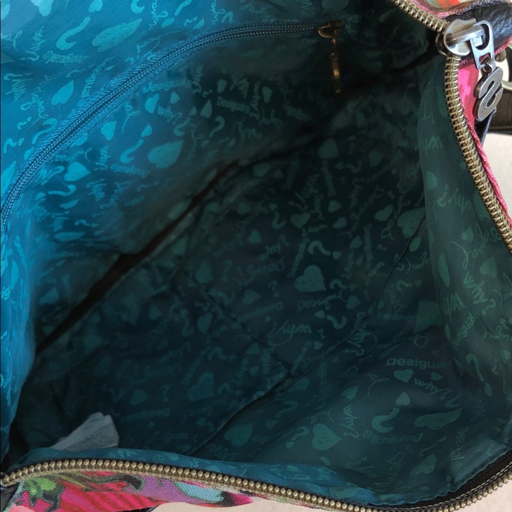 Desigual colorful “why?“ canvas crossbody purse - Picture 6 of 7